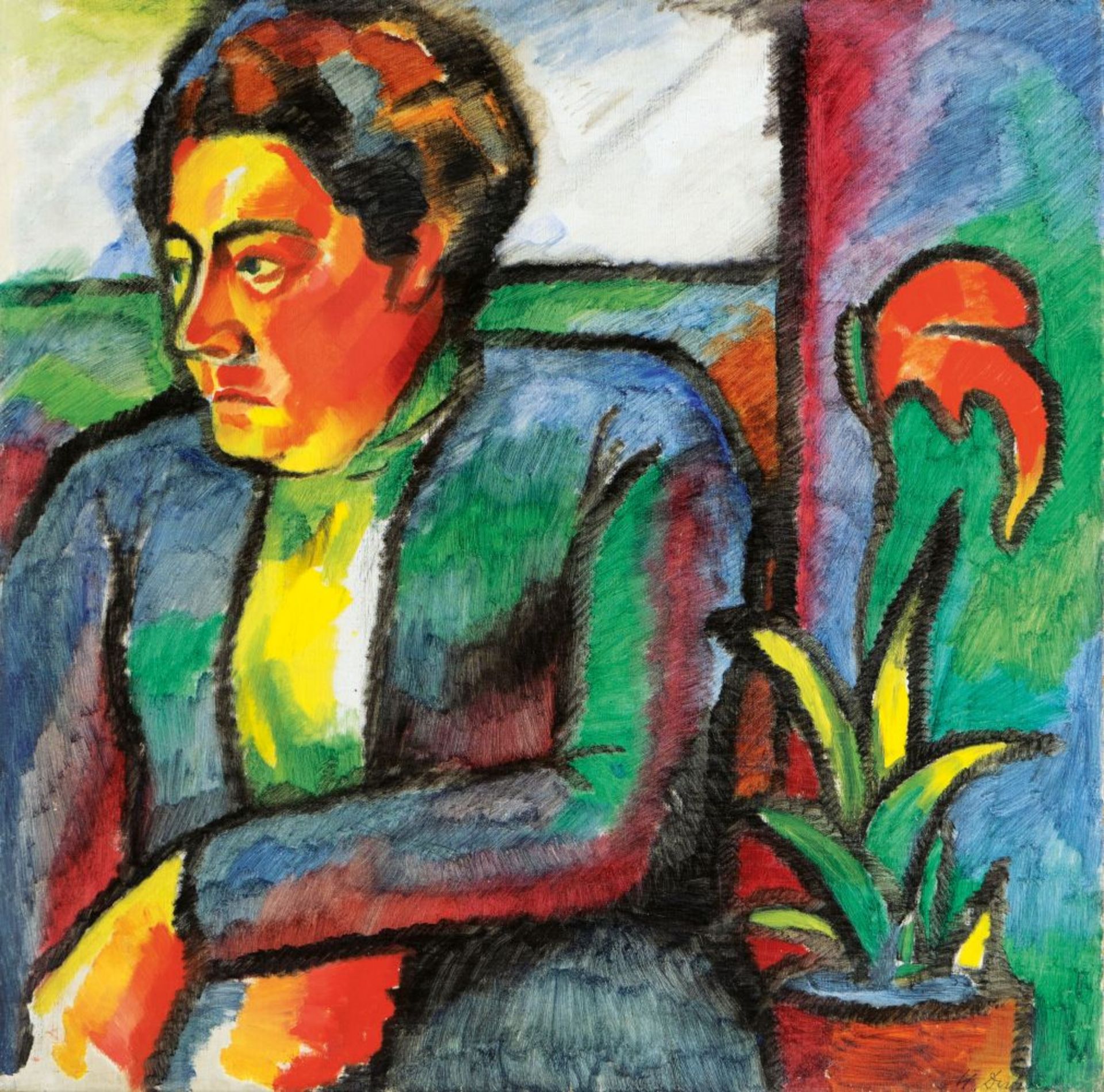 Davringhausen, Heinrich Maria (Aachen 1894 - Nizza 1970). Portrait of the Artist's Mother.