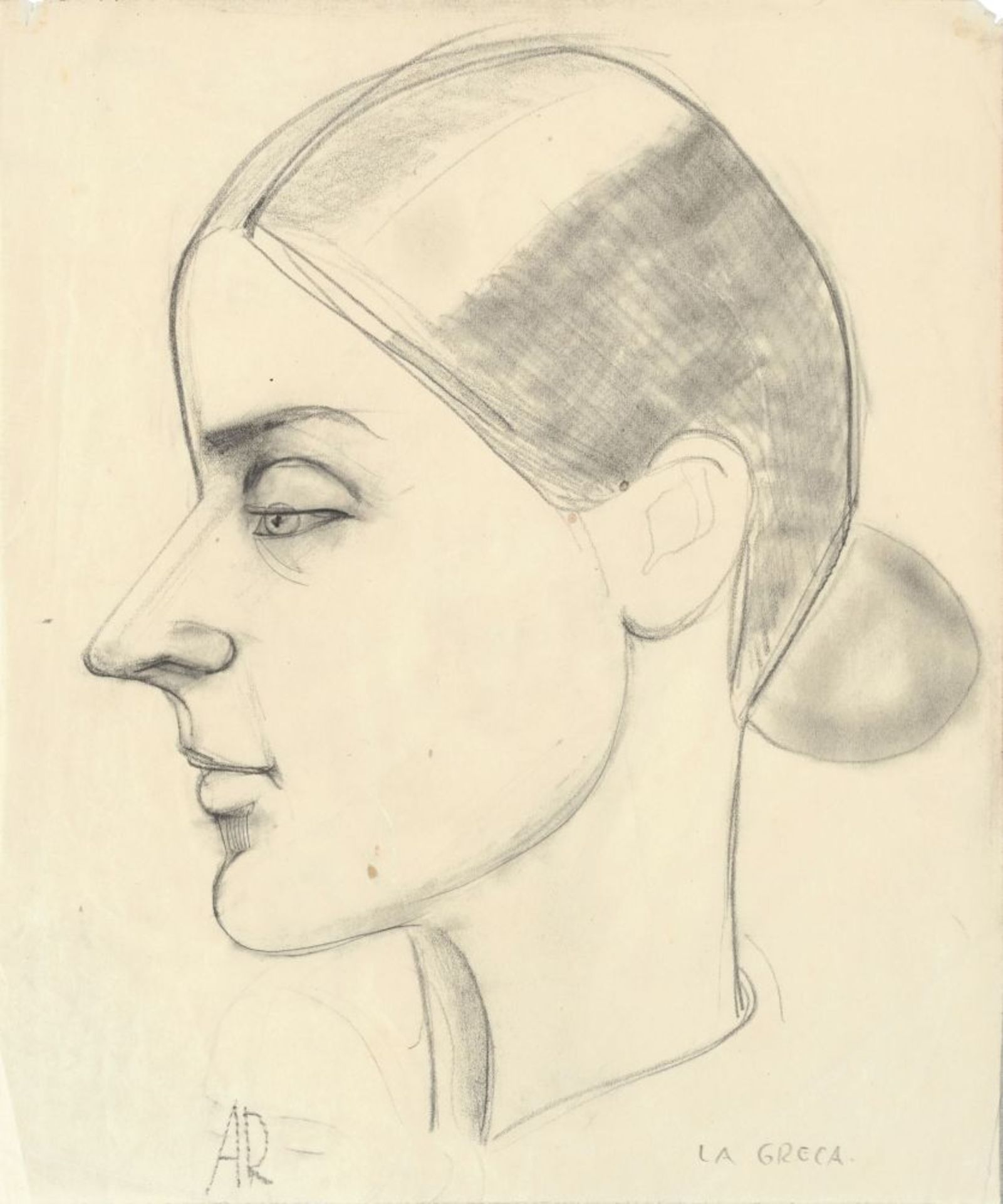 Rée, Anita (Hamburg 1885 - Kampen 1933). Portrait of Agnes Holthusen in left Profile.