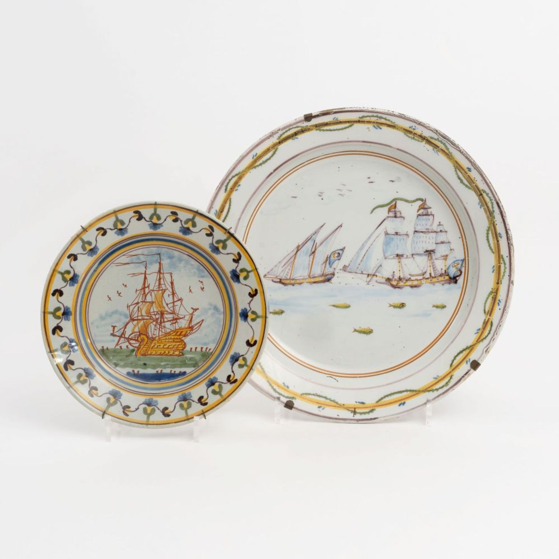 A Large Dish with Sailing Ships.