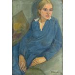 Reinhold Zulkowski (Bromberg 1899 - Hamburg 1966). Junge Frau in Blau.