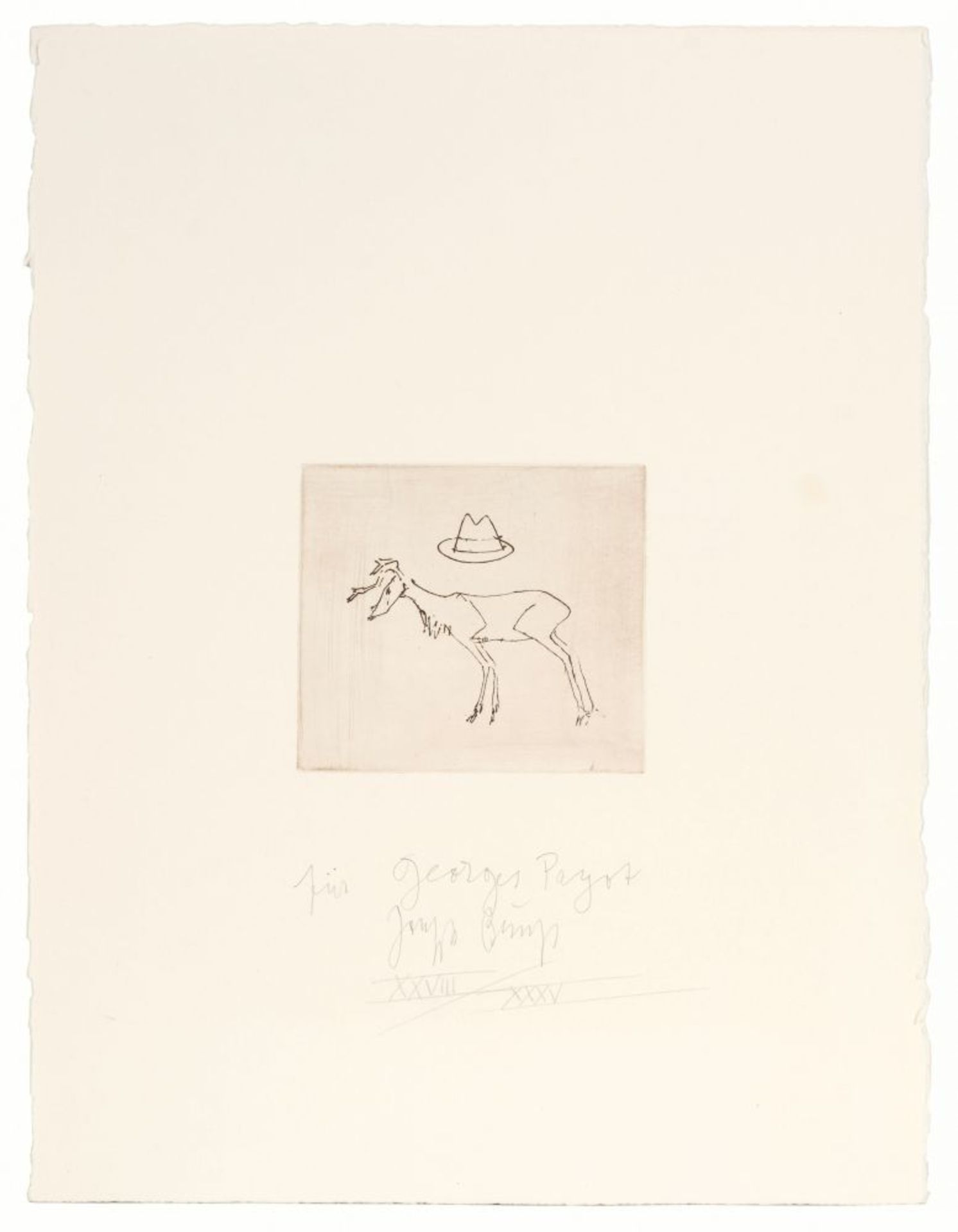 Beuys, Joseph (Kleve 1921 - Düsseldorf 1986). Stag and Hat.
