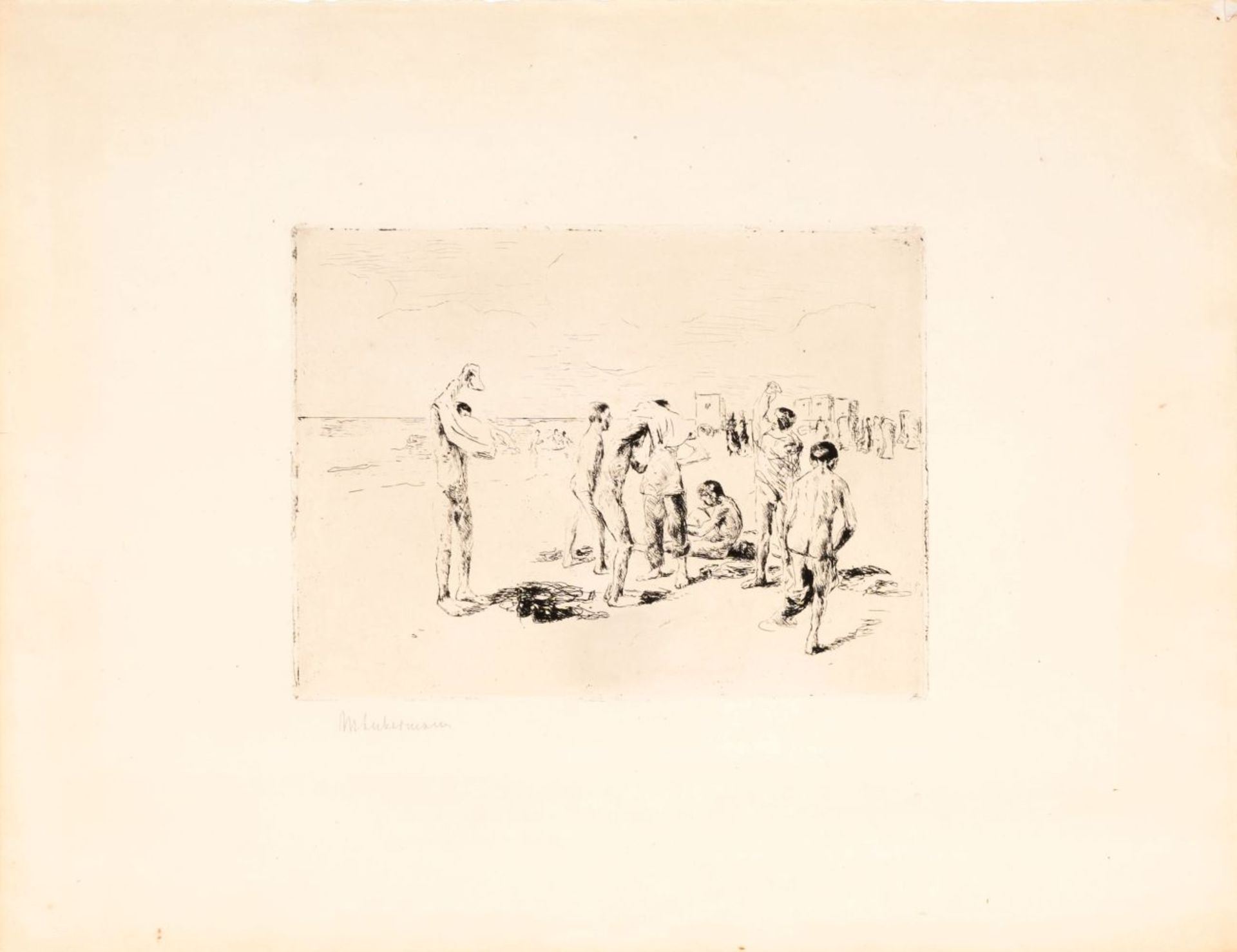 Liebermann, Max (Berlin 1847 - Berlin 1935). Boys Swimming at the Beach.