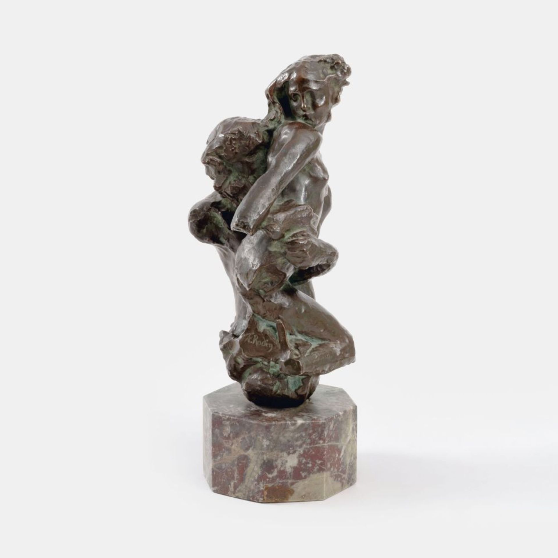 Rodin, Auguste (Paris 1840 - Meudon 1917). A Bronze Group 'Triton and Nereid'.
