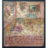 MEXICAN SCHOOL (EX-VOTO ARTIST) 20TH CENTURY - Vintage Ex-Voto/Retablo: Me pude levantar… - Oil o...