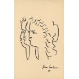 JEAN COCTEAU - Deux amants et un ami - Pen and ink drawing on paper