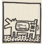 KEITH HARING - Barking TV Dog - Original vintage lithograph