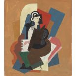 ALBERT GLEIZES - Dame au piano - Gouache and pencil drawing on paper