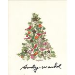 ANDY WARHOL - Christmas Card: Ornamented Christmas Tree - Original vintage color offset lithograph