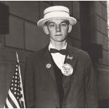 DIANE ARBUS - Boy with a Straw Hat Waiting to March in a Pro-war Parade, N.Y.C - Original vintage...