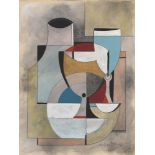 BEN NICHOLSON - Still Life with Wine Goblet - Gouache, crayon, India ink, pencil, and wash on paper