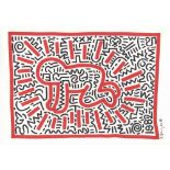 KEITH HARING - Radiant Baby - Black and red marker drawing on paper