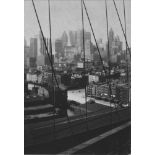 WALKER EVANS - Manhattan Skyline from Brooklyn Bridge - Original photogravure