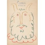 PABLO PICASSO - Faune - Original crayon drawing on paper