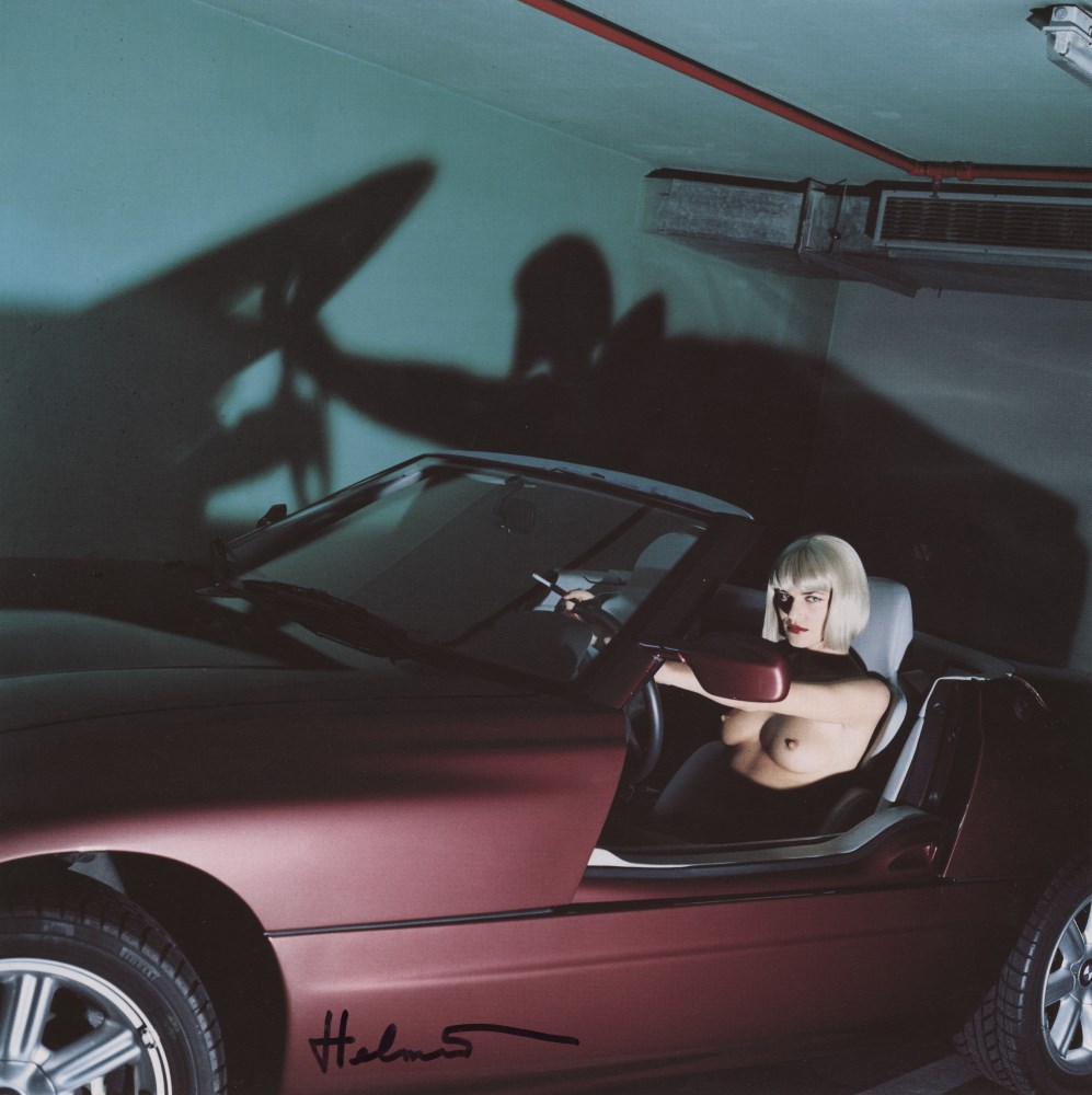 HELMUT NEWTON - Cecilia and BMW ZI, Monte-Carlo, 1991 - Original vintage color photolithograph