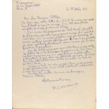MIKHAIL LARIONOV - Paris Painters' Balls, Letter #2 - Autograph letter signed