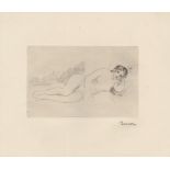 PIERRE-AUGUSTE RENOIR - Femme nue couchée (tournée à droite), 1re planche - Original drypoint