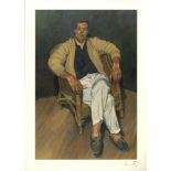 LUCIAN FREUD - Man in a String Chair - Color offset lithograph