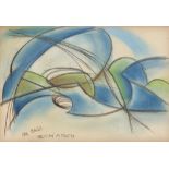 GIACOMO BALLA - Velocita Astratta - Original color pastel drawing on paper