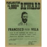 MEXICAN SCHOOL - Pancho Villa Reward Poster - Linotype