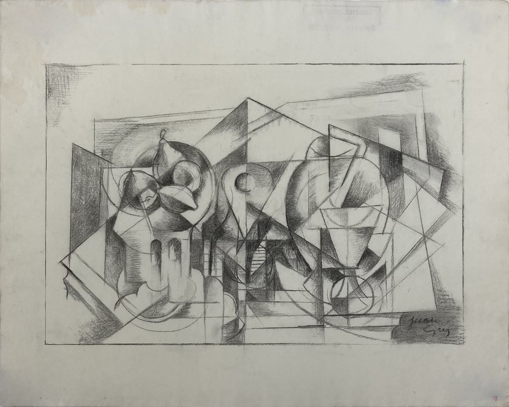 JUAN GRIS - Nature morte Cubiste - Charcoal drawing on paper