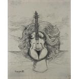 RENE MAGRITTE - Un peu de l'ame des bandits - Charcoal drawing on paper