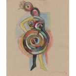 SONIA DELAUNAY - Danseuse avec un chapeau - Gouache, watercolor, and crayon drawing on paper