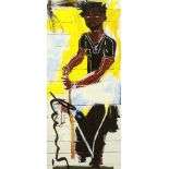 JEAN-MICHEL BASQUIAT - Portrait of Jack Walls - Color offset lithograph