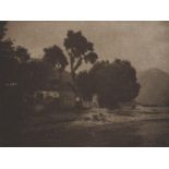 GIULIO GATTI-CASAZZA - House by the Lake - Original vintage photolithograph