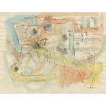 ROBERTO MATTA - Sans titre - Watercolor and ink drawing on paper