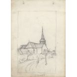 L. S. LOWRY - A Church - Pencil drawing on paper