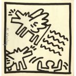 KEITH HARING - Barking Radiant Angel Dog - Original vintage lithograph