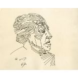 ANDRE MASSON [d'après] - Portrait d'Andre Breton - Pen and ink drawing