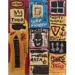 JEAN-MICHEL BASQUIAT - Esso - Acrylic on paper