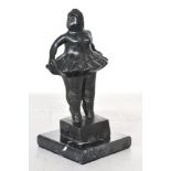 FERNANDO BOTERO [imputée] - Bailarina con Tu-Tu - Bronze scuplture with dark brown patina