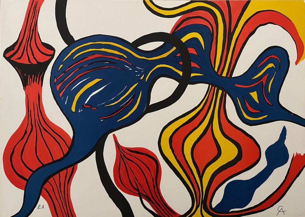 ALEXANDER CALDER - Galactic System - Original color lithograph