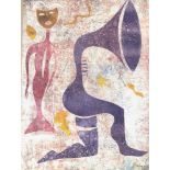 KARIMA MUYAES - Jazz Singer - Color stencil monoprint on bark paper