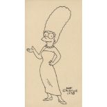 MATT GROENING - Marge Simpson - Original marker drawing on paper