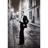 HELMUT NEWTON - Rue Aubriot I, Fashion Model Smoking, Paris, 1975 - Original photolithograph