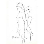 JEAN COCTEAU - Les amoureux - Pen and ink drawing on paper