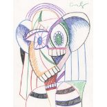 GEORGE CONDO - Composition #2 - Colored pencil drawing on paper
