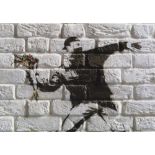 BANKSY - Flower Thrower - Color offset lithograph