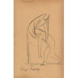 DIEGO RIVERA - Dos figuras - Pencil drawing on paper