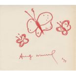 ANDY WARHOL - Butterflies - Color marker drawing on paper