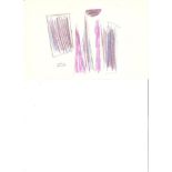 CARLOS MERIDA - Boceto #04 - Pencil and color pencil drawing on paper