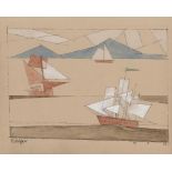 LYONEL FEININGER - Sailing Ships - Watercolor & ink drawing on paper