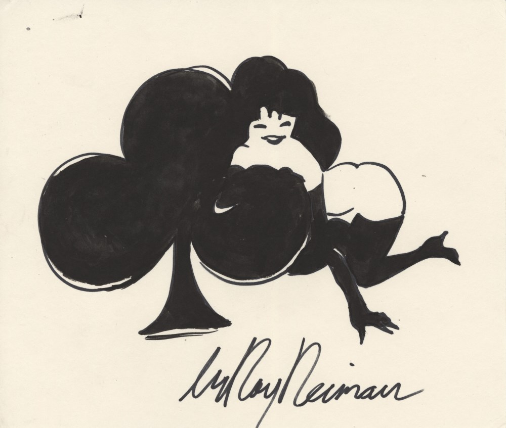 LEROY NEIMAN - Femlin Has a Club - Ink drawing on paper