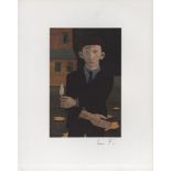 LUCIAN FREUD - Man with a Feather (Self-Portrait) - Color offset lithograph