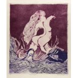 KARIMA MUYAES - Naufragio - Color etching with drypoint and aquatint a la poupee