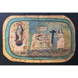 MEXICAN SCHOOL (EX-VOTO ARTIST) 20TH CENTURY - Vintage Ex-Voto/Retablo: Lucrecia Perez - Oil on tin