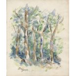 PAUL CEZANNE - Arbres au bord d'une route en Provence - Watercolor and pencil drawing on paper